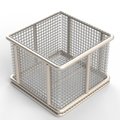 Anysizebasket Rectangular Wire Mesh Basket: 4Lx4Wx3H, 304 SS, 3/16 Rod Frame, No Handles, Mesh: 4 x .063 TMT-040040030-N04S